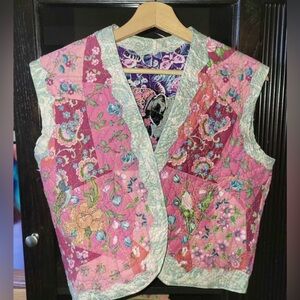 90’s Floral Patchwork Quilted Vest